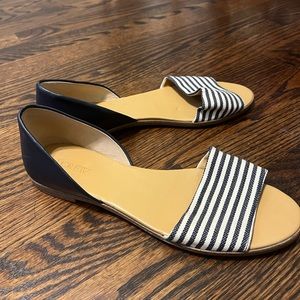 J Crew Navy Nautical Striped Sandals